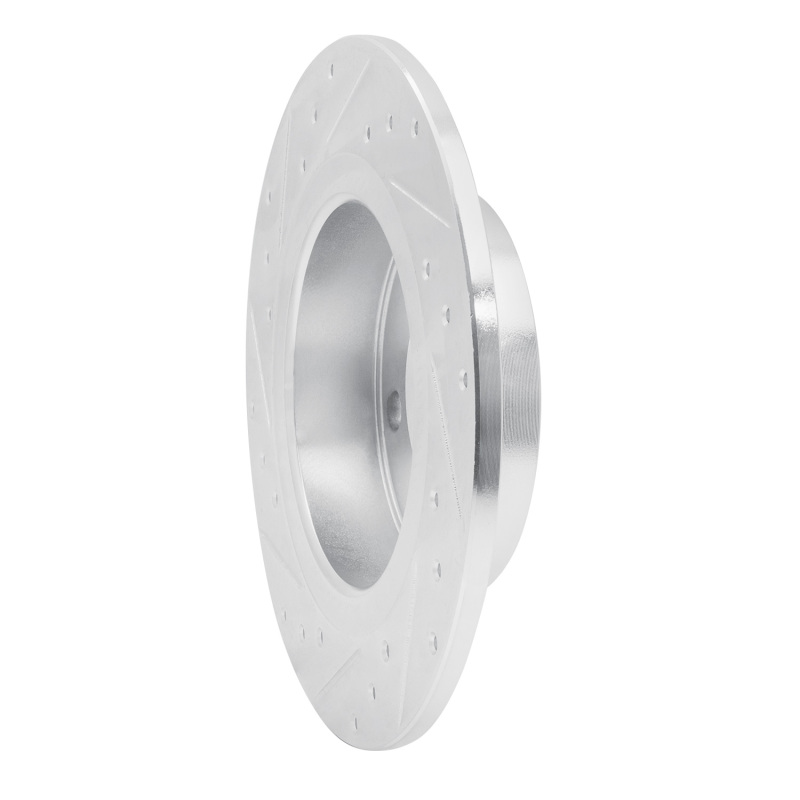 Mini Cooper Paceman Brake Rotor (1) - Rear Right - R1 Concepts - Drilled & Slotted - Silver - `11-`16